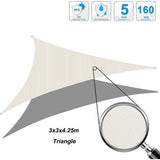 Zonnezeil, waterdicht, driehoekig, 3 x 3 x 4,25 m, zonwering, uv-bescherming, windscherm, geschikt voor buitenruimtes zoals tuin en balkon, terras, beige