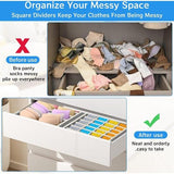 Lade-organisatiesysteem, opbergdozen voor ondergoed, set van 8, opvouwbare lade-organizer-lade, voor het opbergen van sokken, stropdassen, pyjamabroeken en andere accessoires