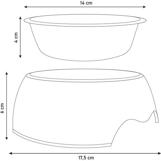 Voerbak set van 2 voor middelgrote honden, katten of puppy's [Uniek design deur NE&NO] voerbak honden antislip | voederbak hond (maat: M / 350 ml) hondenbak middelgrote honden | waterbak katten