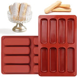 2 Stuks Siliconen Mueslireep Mallen 8 Holte Rechthoek Gebak Bakvormen Lange Strips Voor Financiën Bliksem Energierepen Chocoladerepen