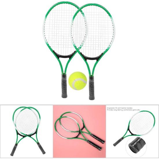 Tennisrackets, ijzerlegering, tennisracketset, geen elasticiteit, kindertennisrackets, tennisrackets, twin-set met draagtas, voor kinderen