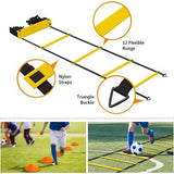 oetbal, speed & behendigheid, trainingsladder, premium behendigheidsladder en kegel, weerstand parachute, metalen nagels & draagtas, trainingsriem, sportarmband