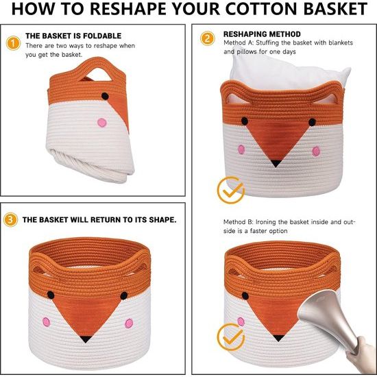 Opbergmand opbergdoos kinderen 33 × 33 opvouwbaar speelgoed opslag voor rek. Ideaal voor Kallax, kleding, speelgoed, wasmand, kinderen, kinderkamer, kantoor