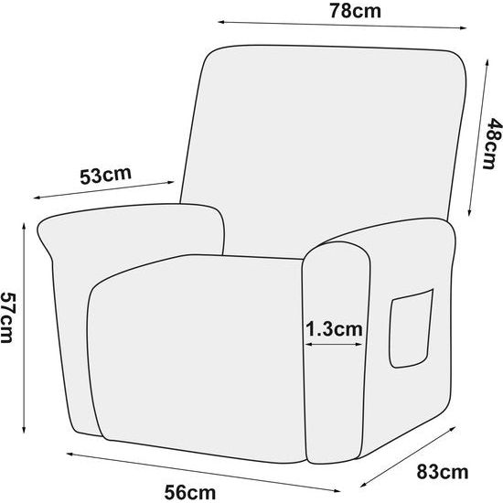 Stretchhoes voor relaxstoel, fauteuilhoes, elastische stoelhoes, 4-delige stoelbeschermer, elastische hoes voor televisiestoel, ligstoel, schommelstoel, relaxstoel (grijs)