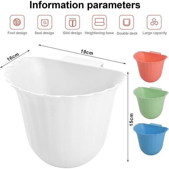 2 stuks keukenkast, hangende afvalcontainer, opvangbak voor keukenafval, opvangbak voor keukenafval om op te hangen, voor huishoudelijk afval opslag, hangende afvalcontainer (wit)