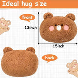 Schattig pluche kussen, sofakussen, knuffeldieren, zachte bankdecoratie, geschenken voor verjaardag, Kerstmis, 35 x 27 cm (beer)