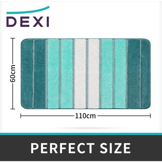 Badkamertapijt, antislip, 60 x 110 cm, badmat, absorberend, zacht, machinewasbaar voor badkamer, groen