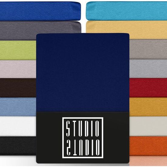 Hoeslaken, 200 x 200 cm, 100% gekamd katoen, Oeko-Tex 100, merkkwaliteit, bedlaken hoeslaken 200 x 200 voor alle gangbare matrassen tot 25 cm hoogte, marineblauw