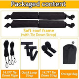 Universal Car Roof Rack for Kayak/Surfboard/Canoe/Skiing with 15ft Lying Straps and Storage Bag