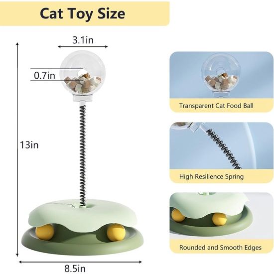 Interactief kattenspeelgoed, kattenvoerspeelgoed van hout- intelligent kattenspeelgoed met interactieve ballen