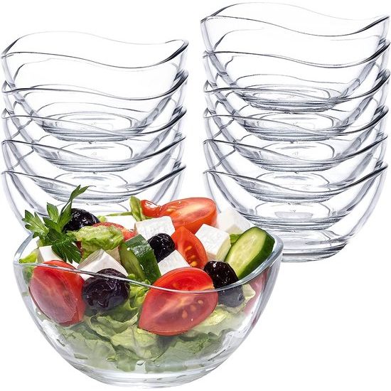 6-delige 310 ml kom glazen kom serveerschalen set dessertkommen glas slakom glazen schaaltjes set bowl schaal decoratieve schaal