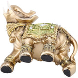 Elegant olifantsstandbeeld, hoogwaardige hars groene geluksfeng shui olifantssculptuur rijkdom geluksfiguur perfect voor thuis, kantoordecoratie (L)