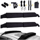 Universal Car Roof Rack for Kayak/Surfboard/Canoe/Skiing with 15ft Lying Straps and Storage Bag