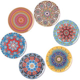 BOHORIA® Premium Design onderzetters (set van 6) - Decoratieve onderzetters voor glas, kopjes, vazen, kaarsen op uw eettafel gemaakt van hout, glas of steen (rond, 9 cm)