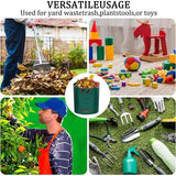 Tuinzak, tuinafvalzak, 3 stuks, 272 liter, zelfdragende tuinzak, afvalzak, opvouwbaar met 4 extra sterke handgrepen, incl. 1 paar tuinhandschoenen