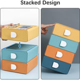 4 stapelbare ladeboxen, opbergdoos met laden, cosmetica-organizer, ladebox, make-up-organizer, bureau-opbergbox voor bureaus, make-uptafels, kantoren, badkamers.