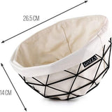 [2-in-1] fruitmand broodmand – met canvas inleg van 100% katoen – inzet is extreem robuust door weeftechniek – modern en tijdloos design