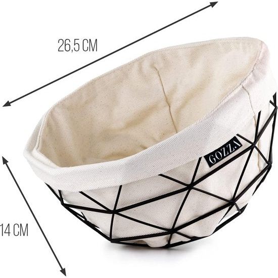 [2-in-1] fruitmand broodmand – met canvas inleg van 100% katoen – inzet is extreem robuust door weeftechniek – modern en tijdloos design