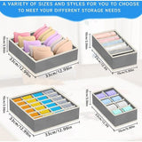 Lade-organisatiesysteem, opbergdozen voor ondergoed, set van 8, opvouwbare lade-organizer-lade, voor het opbergen van sokken, stropdassen, pyjamabroeken en andere accessoires