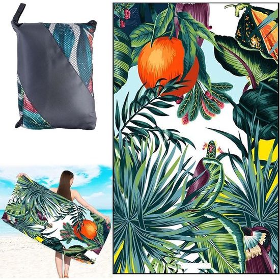 Strandlaken, microvezel strandlaken, microvezel badhanddoek groot 180x90cm, superlichte strandlaken, sneldrogend, absorberende sporthanddoek voor sport, reizen, yoga, kamperen, strandgymnastiek