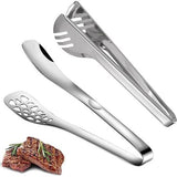 Serveertang, spaghettitang, aspergetang, roestvrijstalen slatang, geschikt voor pasta, salade, gegrild vlees, vaatwasmachinebestendig (2 stuks)