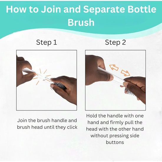 7-in-1 babyfles-reinigingsset: flessenborstel, zuigborstel, stroborstel, zeepdispenser, lepel, droogstandaard babyflessen, opbergdoos, reisbenodigdheden (turquoise)