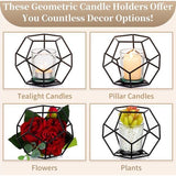 Kaarsenhouder Kaarsenhouder Kaarsenhouderset Metaal 6-delig Ijzer Decoratieve lantaarn Kaarsenhouder voor stompkaarsen Zwart Moderne kaarsenstandaard Tafeldecoratie voor bruiloft Woonkamer
