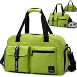 Sporttas voor dames en heren, reistas met schoenenvak, trainingstas met nat vak, waterdichte weekendtas, als gymtas, zwemtas/saunatas kan worden gebruikt, groen, Sportief
