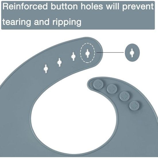 3-delige siliconen slabbetjes voor baby's voor jongens en meisjes, waterdichte slabbetjes met opvangbak, instelbaar afwasbaar, babyslabbetje, siliconen slabbetje met grote zak voor het