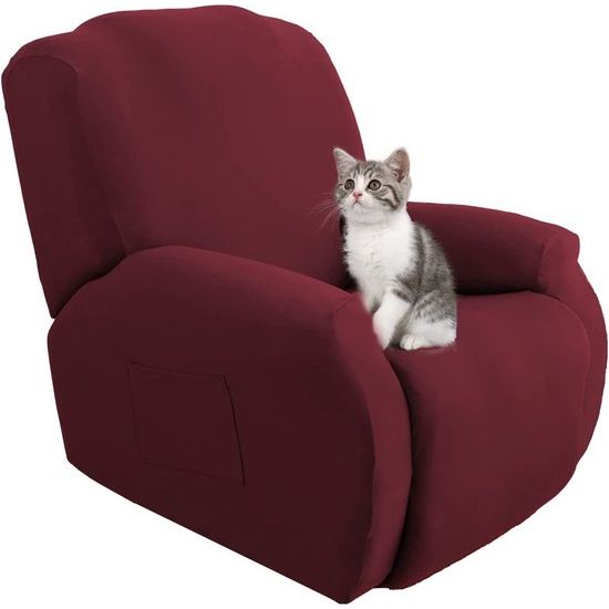 Copripoltrona Relax Lounge Chair, voor Copripoltrona 1 Posto Universale, moderne elektrische Copripoltrona Relax Lounge chair met tas Lavabile, Coperture per Divano da Massaggio, Vino Rosso