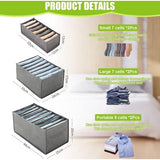 Opbergdozen voor sokken en ondergoed, 46-cellen lade-organizer, opvouwbare dozen, voor het bewaren van sjaals, stropdassen, riemen en andere accessoires (6-delige set)