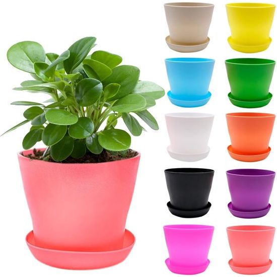 Kleine decoratieve bloempot, praktisch en veelzijdig bruikbaar, miniatuurbloempot, perfect voor kleine planten, optimale accessoires voor je tuin, kweekpotjes, 10 stuks, 10 cm, 10 kleuren