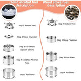 Outdoor kooktoestel, draagbaar kooktoestel, houtkachel draagbaar, campingkooktoestel, outdoor, houtcarburateur, inklapbaar en winddicht, van roestvrij staal, voor camping, barbecue, picknick, outdoor backpacking