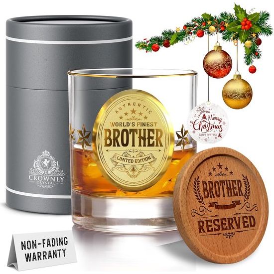 Kerstcadeaus voor mannen Whiskyglazen Cadeau Broer Mannen Cadeaus voor Broer Mannen Cadeaus voor verjaardag Gepersonaliseerde cadeaus Mannen Cadeauset Kerstmis