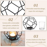 Kaarsenhouder Kaarsenhouder Kaarsenhouderset Metaal 6-delig Ijzer Decoratieve lantaarn Kaarsenhouder voor stompkaarsen Zwart Moderne kaarsenstandaard Tafeldecoratie voor bruiloft Woonkamer