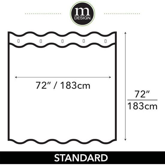 Douchegordijn met medaillon patroon – ideaal badaccessoire met perfecte afmetingen: 183 cm x 183 cm – duurzaam douchegordijn – zwart en grijs