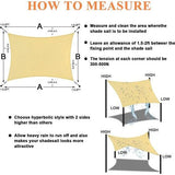 Zonnezeil, 3 x 4 m, rechthoekig, waterdicht, beige, zonnezeil, zonwering, uv-bescherming, windscherm, polyester, zonnezeil, weerbestendig, outdoor, zonnescherm voor terras, tuin, balkon