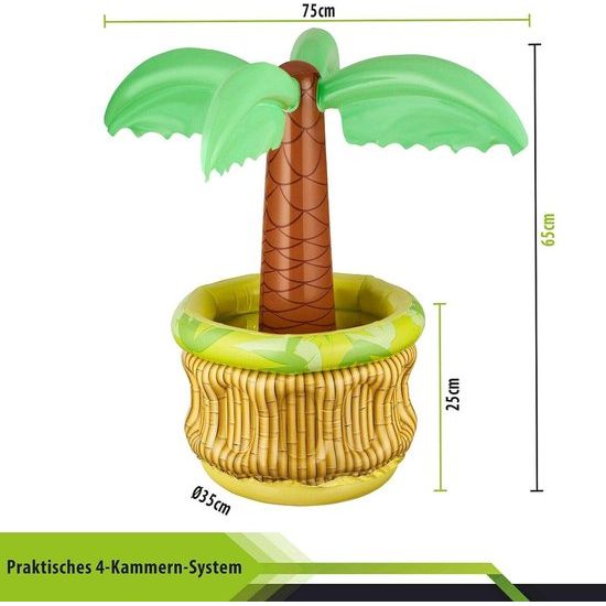 Opblaasbare Palm Bierkoeler - Bierfeest Koeler Ijsemmer Party Accessoires - Opblaasbare Party Koeler voor Zomer Zwembad Themafeest