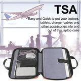 Laptoptas 15,6 inch, TSA-vriendelijke laptophoes 15/6, waterafstotende laptoptas met vakken en vakken, compatibel