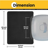 Kattenbakmat, hoogwaardige dubbellaagse waterdichte kattenmat, honingraatpatroon om de strooiverdeling te regelen, eenvoudige reiniging voor de kattenbakmat (zwart, groot, 76 x 61 cm)