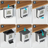 Opvouwbare hangende afvalemmer met deksel, keuken, camping, opvouwbare afvalemmer, keuken, afvalemmer, ophangbaar voor keuken/camping/auto/badkamer/kantoor/slaapkamer (grijs)