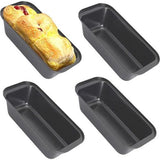 Pan Loaf Tin voor het bakken, non-stick carbon staal baking brood toast mal loaf baking pan set (29,5 x 13 cm - grijs 4 stuks)