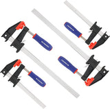 Schroefklemme set 4 stuks steeksleutels, spanwijdte 150 mm/300 mm, spankracht 272 kg, uitlading 80 mm, staal en nylon voor houtbewerking draaien vastzetten van houten werkstukken