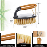 Afwasborstelset, 3-delige bamboeborstel met lange steel, schone schrobborstel voor pannen, potten, gootsteenreiniging