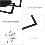 2 stuks metalen wanddecoratie, metaal, geometrische wanddecoratie, zwart metaal, minimalistische wanddecoratie, metaal, verticale abstracte muurkunst voor thuis, woonkamer, slaapkamer (geometrisch)