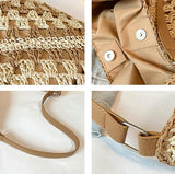 Strotas strandtassen voor dames, boho stro-schoudertassen, stro handtas dames basttas zomer mandtassen stro mesh tas voor strand zwembad beroep