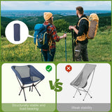 Opvouwbare campingstoel, ultralichte campingstoelen voor volwassenen, 100 kg draagvermogen, klapstoel, visstoel, opvouwbare campingstoel met draagtas voor picknick, buiten, wandelen, kamperen, tuin