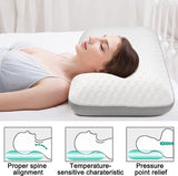 Traagschuim kussen, neksteunkussen, ergonomisch slaapkussen, koel kussen, dubbelzijdig design, wasbare kussenhoes (70 x 40 x 13 cm)