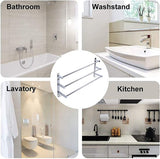 Handdoekenrek Uitschuifbaar 43-78CM Geen boren Roestvrij staal Dubbele handdoekrail Badkamer Wandmontage Badhanddoekrek Wandmontage (Zilver 3-Bar)