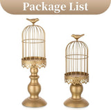 Vintage ontwerpen: the matte gouden oppervlak, de klassieke vorm van een metalen draadkooi en een kleine vogel aan de punt maken deze kooikaarsenhouder